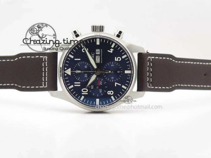MIROTIME 1220 HighQuality Pilot Chrono 377714 “Le Petit Prince” ZF Best Edition Blue Dial On Brown Leather Strap A 7309